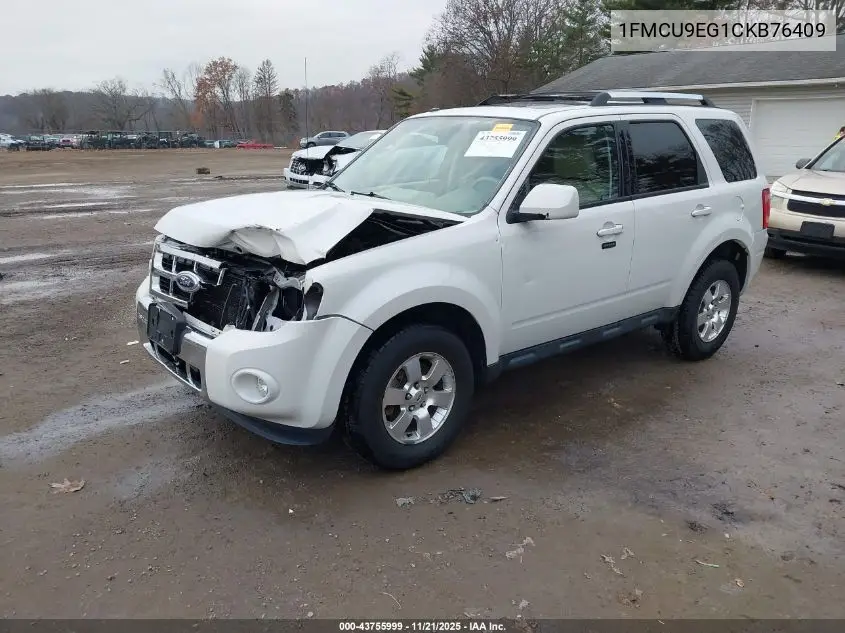 1FMCU9EG1CKB76409 2012 Ford Escape Limited