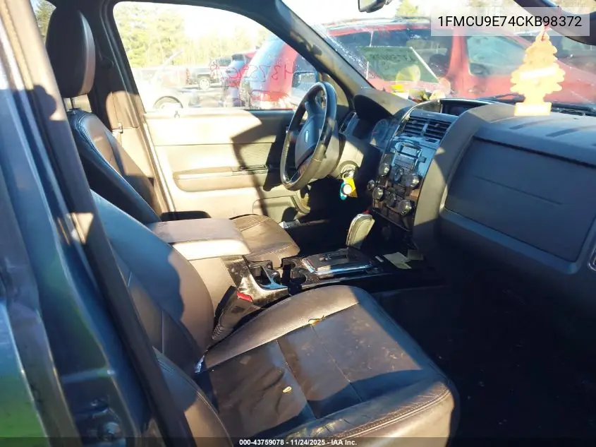 1FMCU9E74CKB98372 2012 Ford Escape Limited