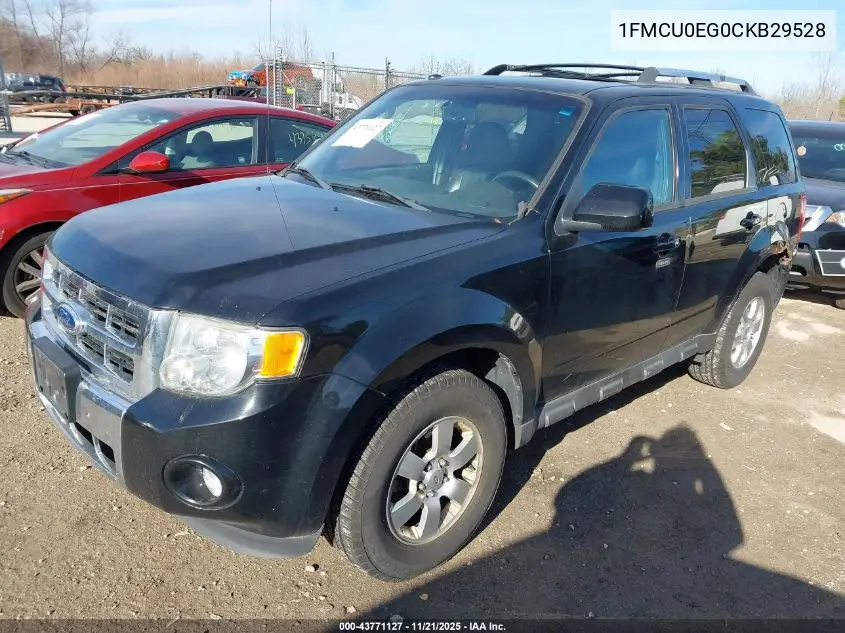 1FMCU0EG0CKB29528 2012 Ford Escape Limited