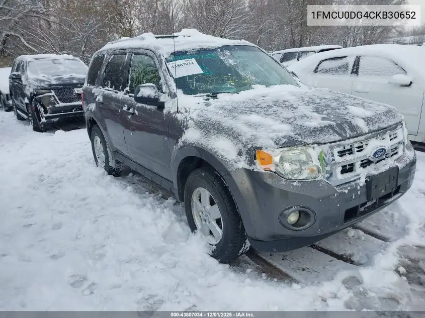1FMCU0DG4CKB30652 2012 Ford Escape Xlt