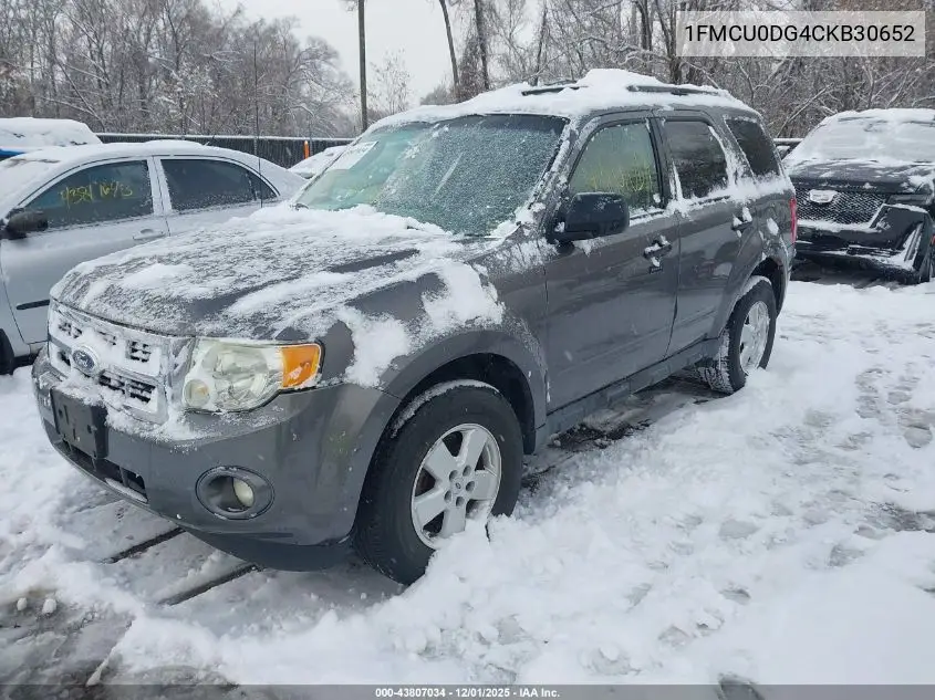 1FMCU0DG4CKB30652 2012 Ford Escape Xlt