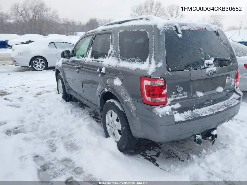1FMCU0DG4CKB30652 2012 Ford Escape Xlt