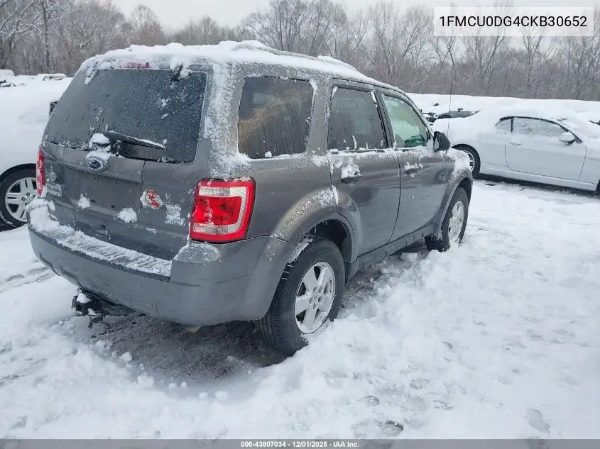 1FMCU0DG4CKB30652 2012 Ford Escape Xlt