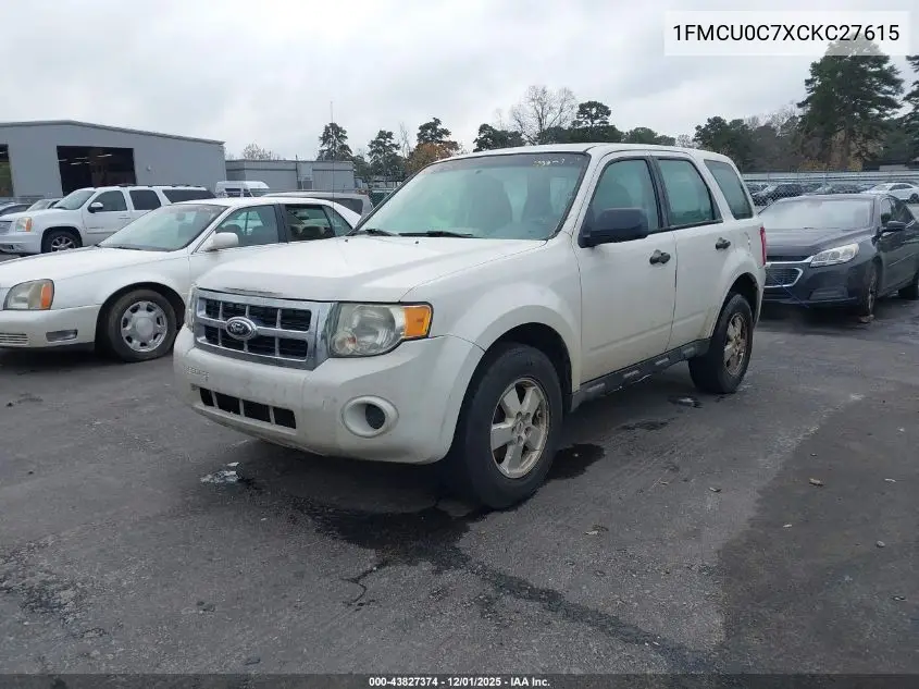 1FMCU0C7XCKC27615 2012 Ford Escape Xls