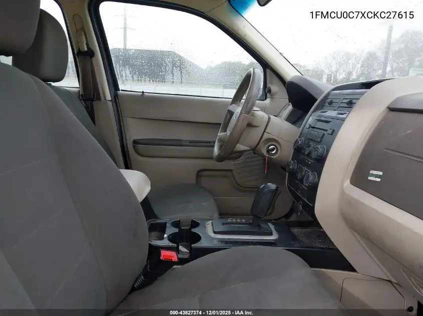 1FMCU0C7XCKC27615 2012 Ford Escape Xls