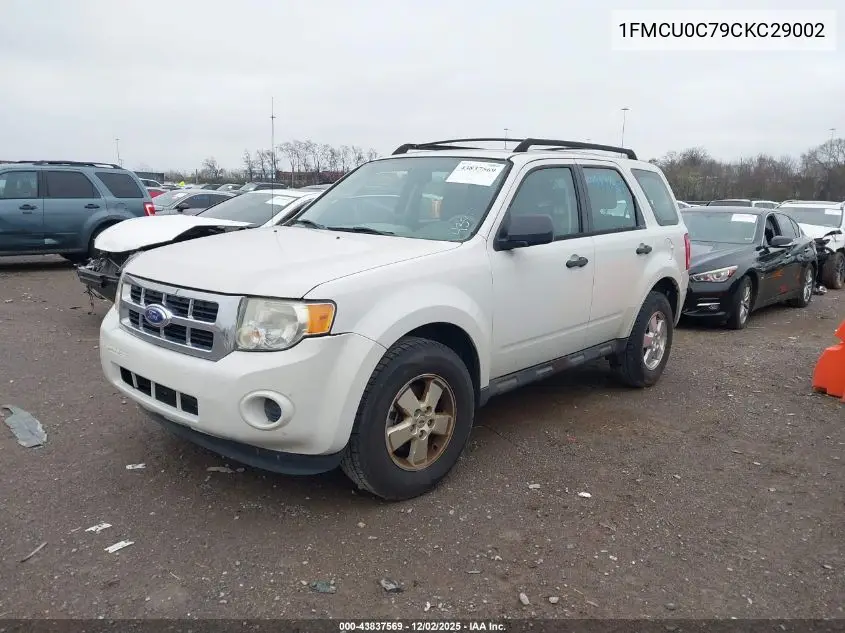 1FMCU0C79CKC29002 2012 Ford Escape Xls