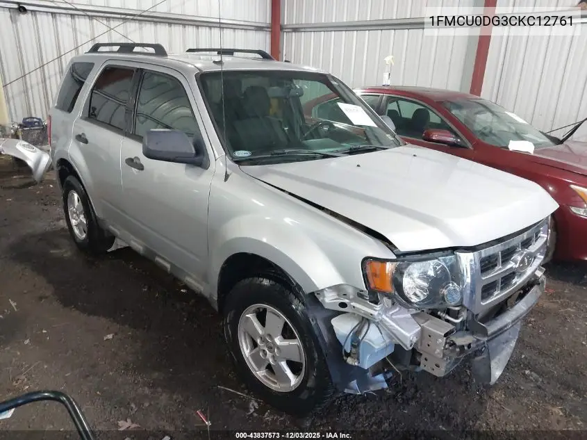 1FMCU0DG3CKC12761 2012 Ford Escape Xlt