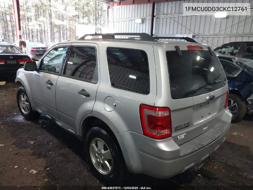 1FMCU0DG3CKC12761 2012 Ford Escape Xlt