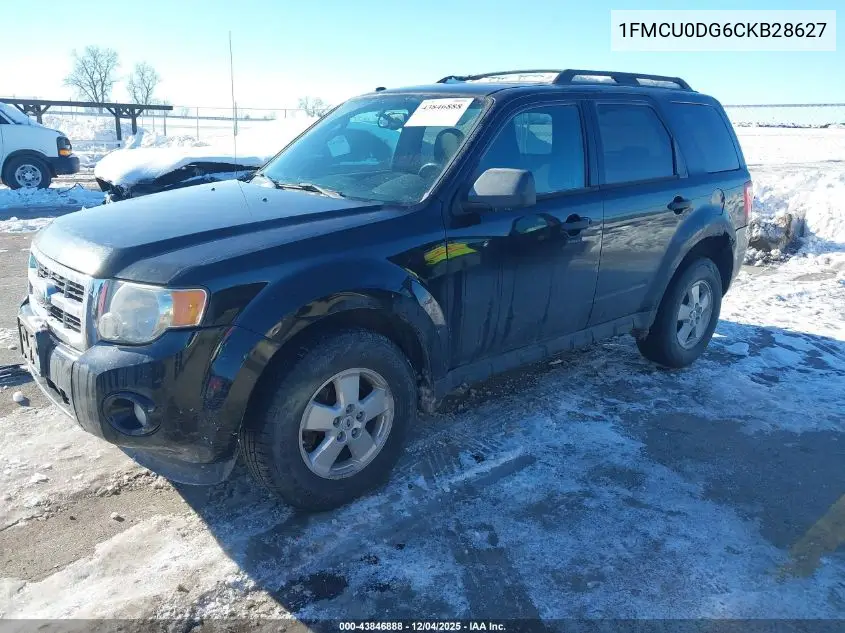1FMCU0DG6CKB28627 2012 Ford Escape Xlt