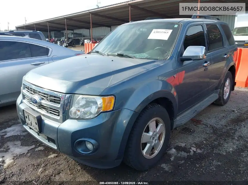 1FMCU0DG8CKB64657 2012 Ford Escape Xlt