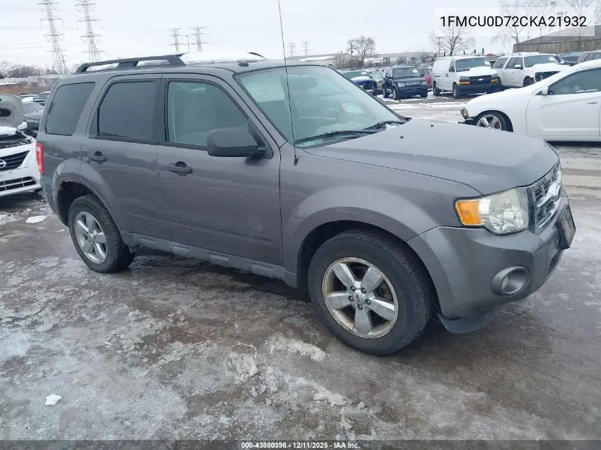 1FMCU0D72CKA21932 2012 Ford Escape Xlt