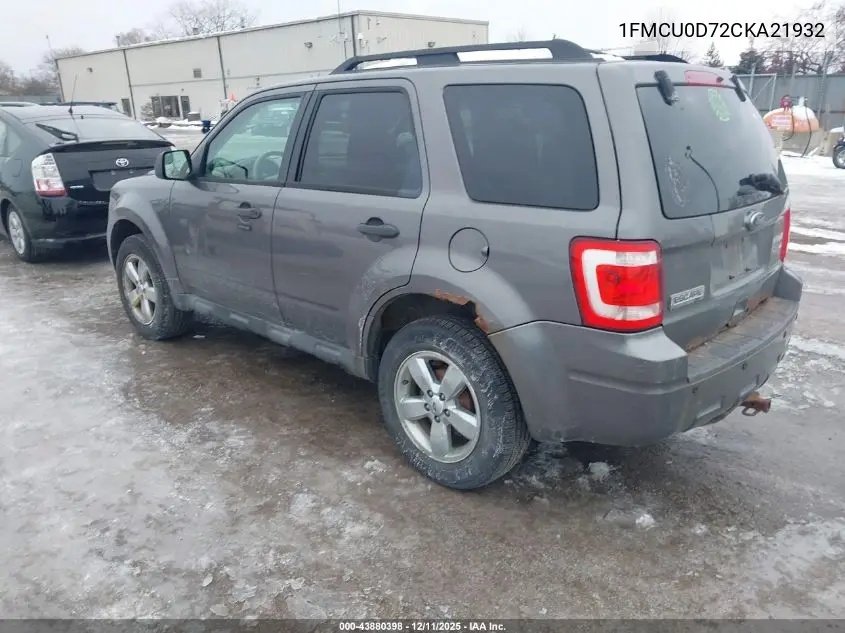 1FMCU0D72CKA21932 2012 Ford Escape Xlt
