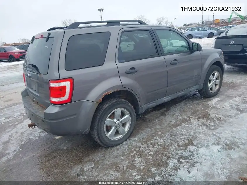 1FMCU0D72CKA21932 2012 Ford Escape Xlt