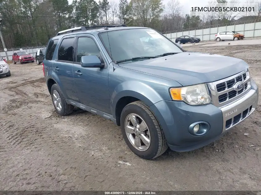 1FMCU0EG5CKB02101 2012 Ford Escape Limited
