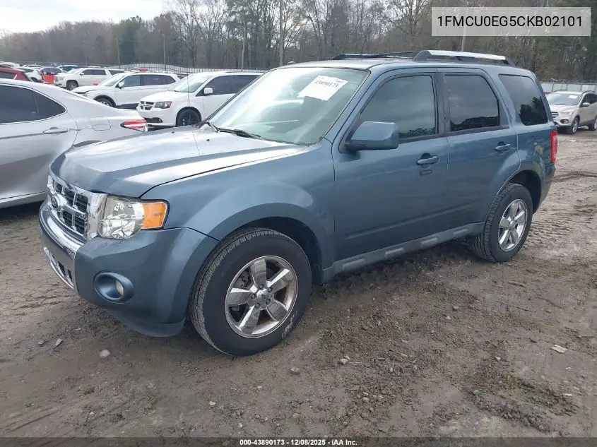 1FMCU0EG5CKB02101 2012 Ford Escape Limited