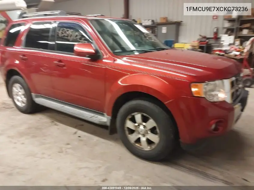 1FMCU9E7XCKC73236 2012 Ford Escape Limited