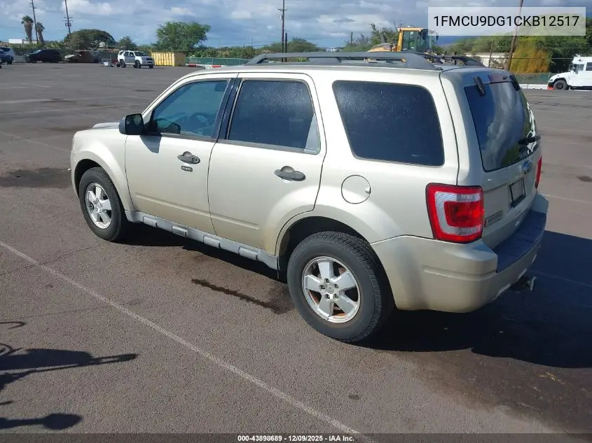 1FMCU9DG1CKB12517 2012 Ford Escape Xlt