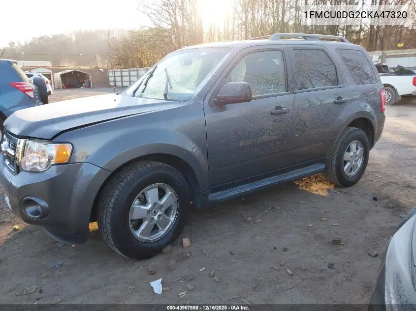 1FMCU0DG2CKA47320 2012 Ford Escape Xlt