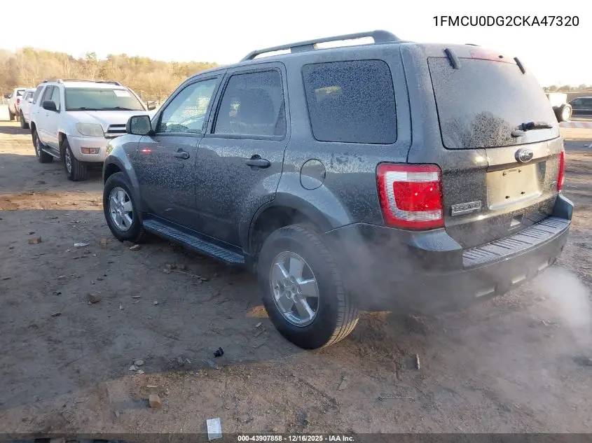 1FMCU0DG2CKA47320 2012 Ford Escape Xlt