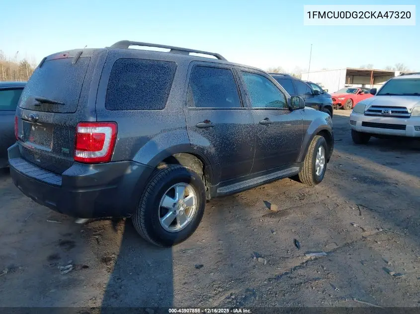 1FMCU0DG2CKA47320 2012 Ford Escape Xlt