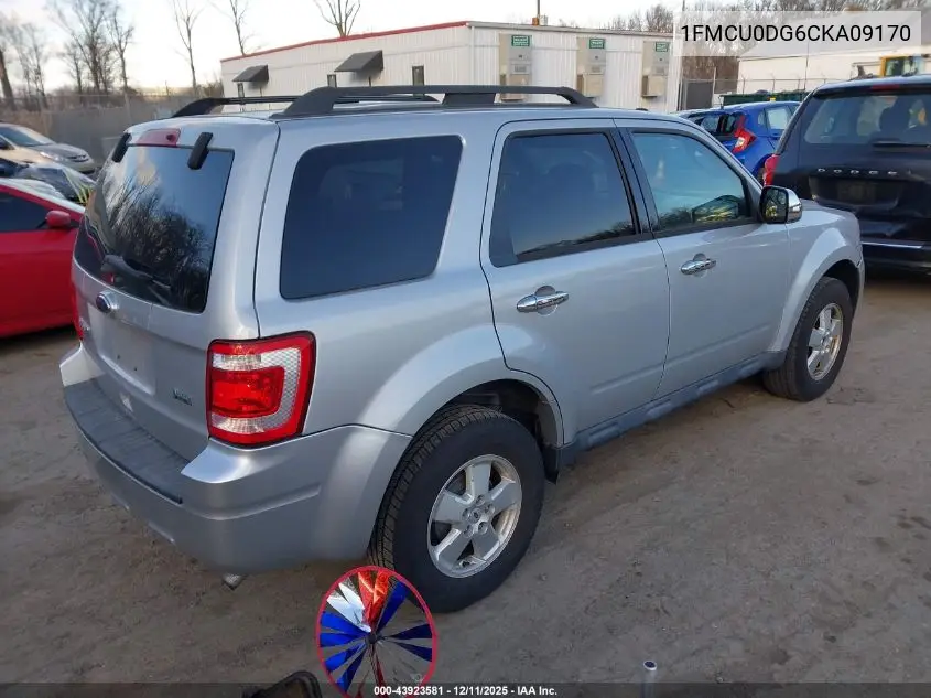 1FMCU0DG6CKA09170 2012 Ford Escape Xlt