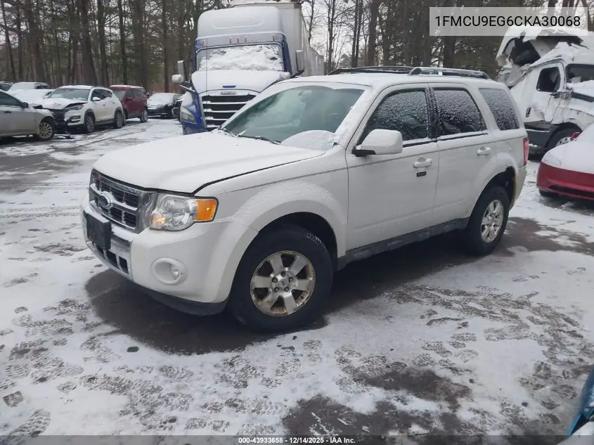 1FMCU9EG6CKA30068 2012 Ford Escape Limited