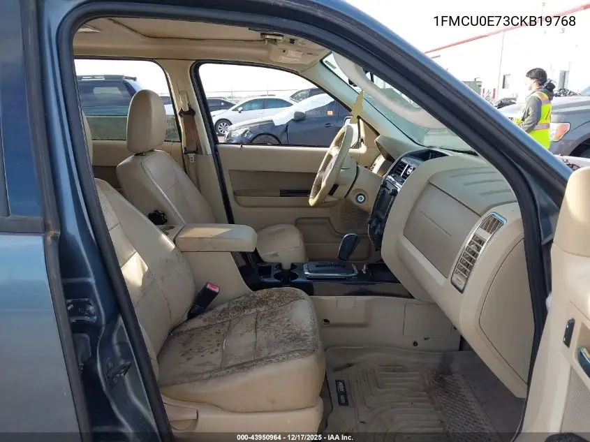 1FMCU0E73CKB19768 2012 Ford Escape Limited