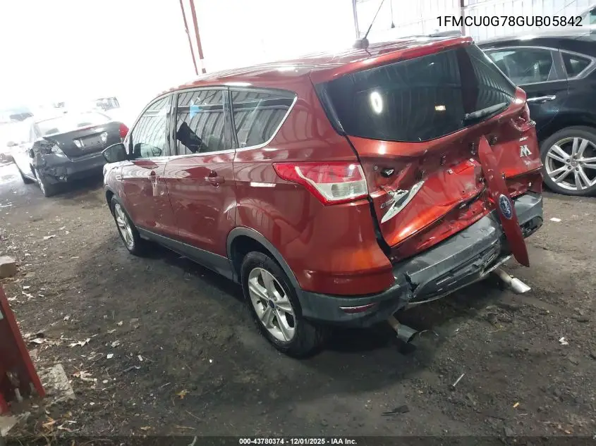 1FMCU0G78GUB05842 2016 Ford Escape Se