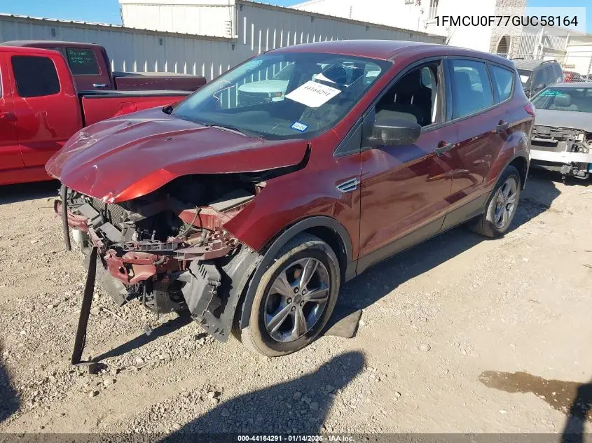 1FMCU0F77GUC58164 2016 Ford Escape S