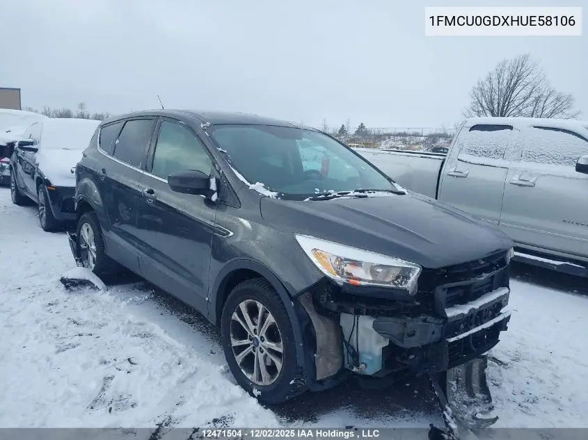 1FMCU0GDXHUE58106 2017 Ford Escape Se