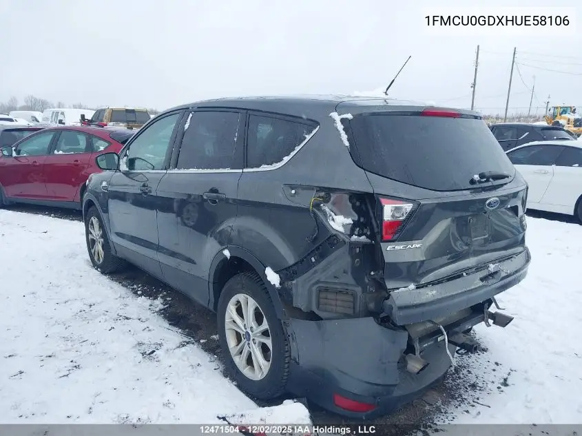 1FMCU0GDXHUE58106 2017 Ford Escape Se