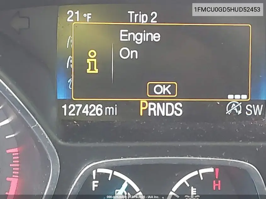 1FMCU0GD5HUD52453 2017 Ford Escape Se