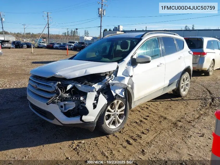 1FMCU0GD4JUC50759 2018 Ford Escape Se