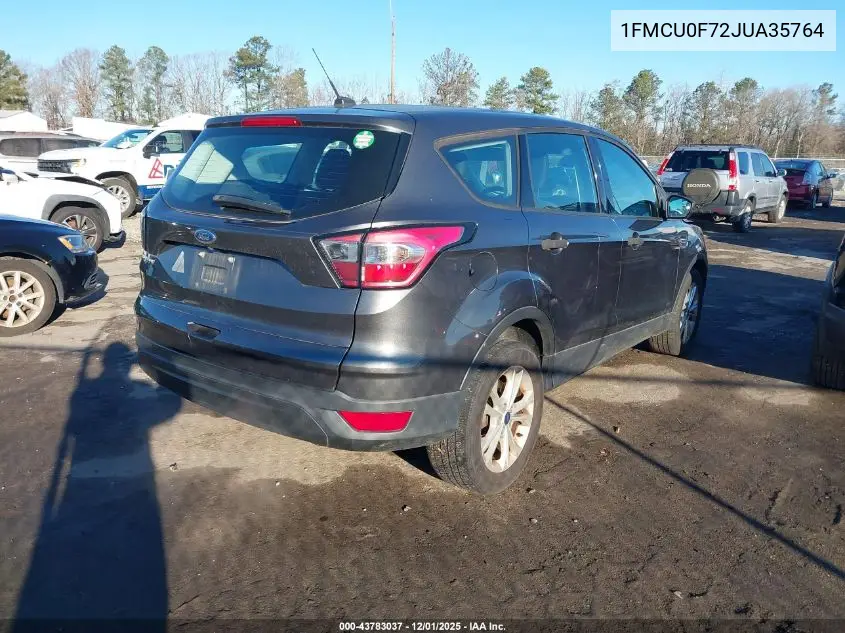 1FMCU0F72JUA35764 2018 Ford Escape S