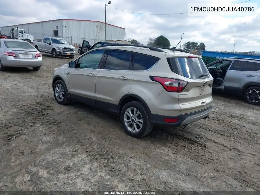 1FMCU0HD0JUA40786 2018 Ford Escape Sel