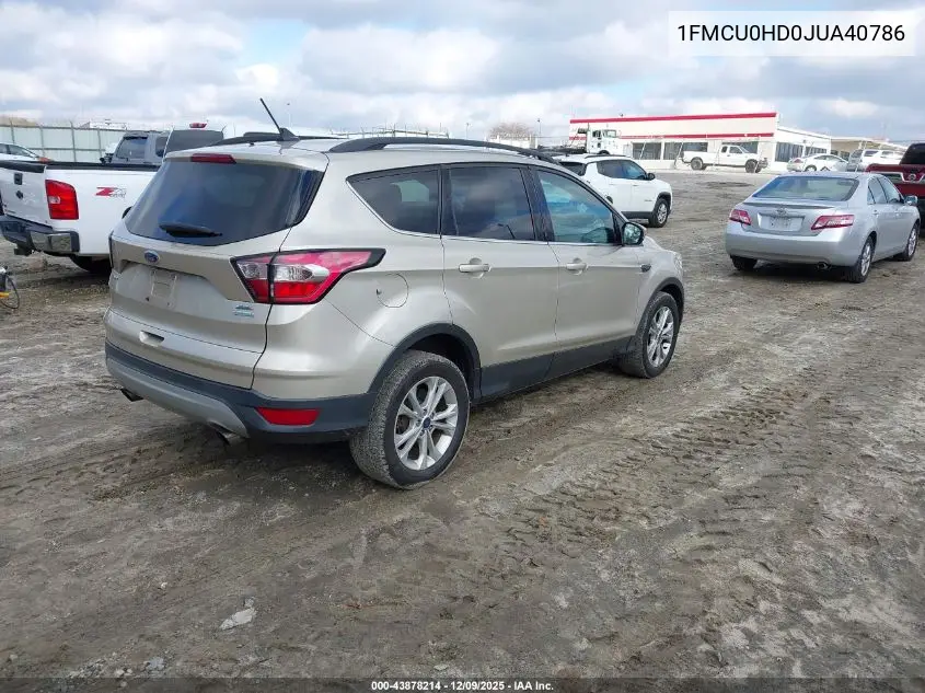1FMCU0HD0JUA40786 2018 Ford Escape Sel