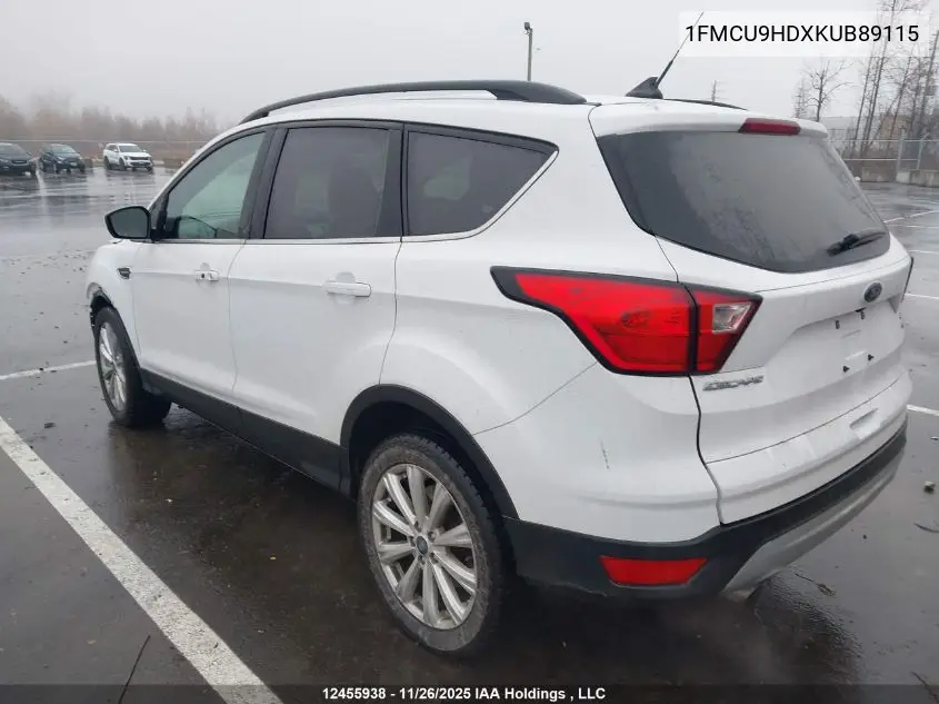 1FMCU9HDXKUB89115 2019 Ford Escape Sel