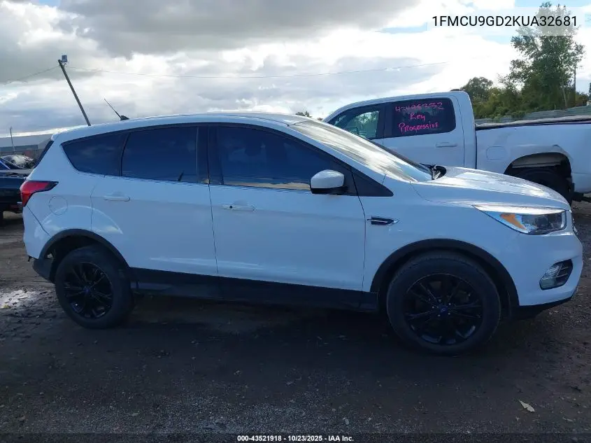 1FMCU9GD2KUA32681 2019 Ford Escape Se