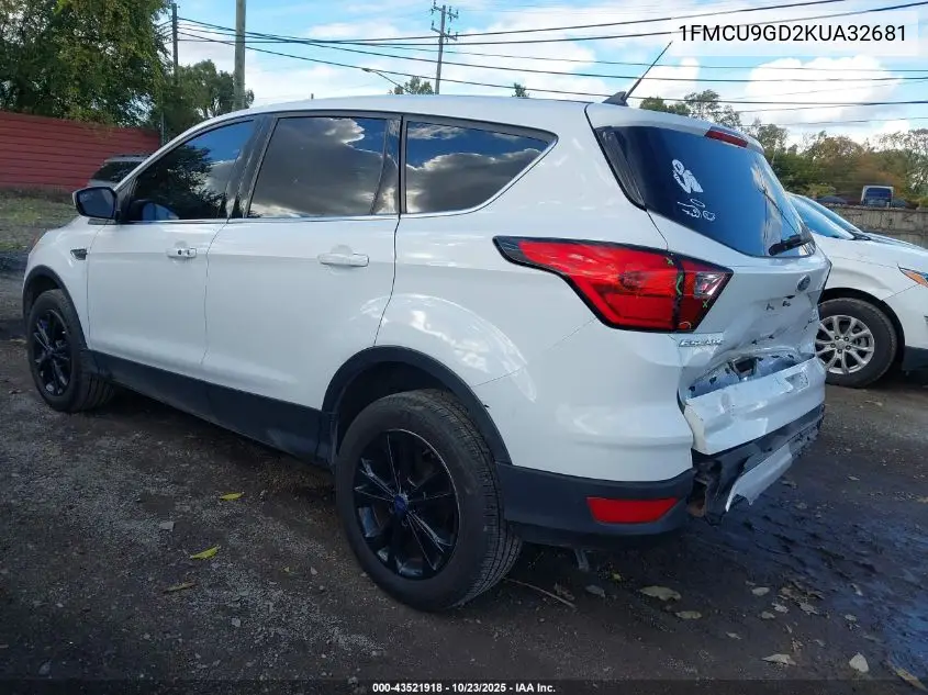 1FMCU9GD2KUA32681 2019 Ford Escape Se