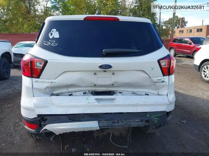 1FMCU9GD2KUA32681 2019 Ford Escape Se
