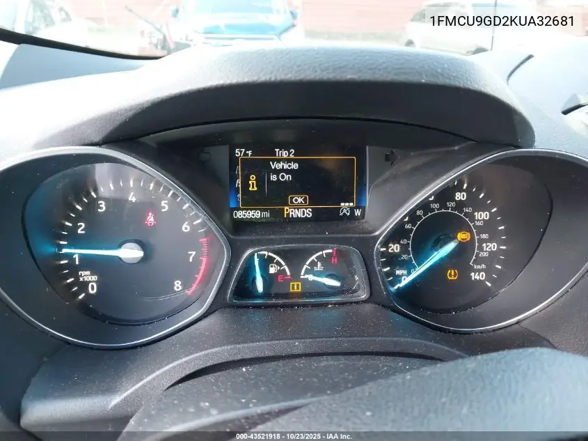 1FMCU9GD2KUA32681 2019 Ford Escape Se
