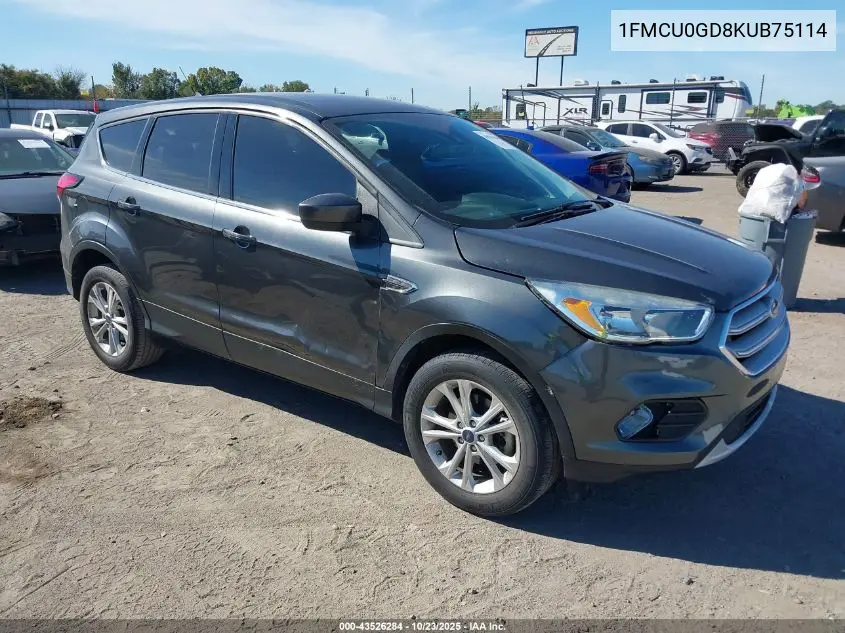 1FMCU0GD8KUB75114 2019 Ford Escape Se