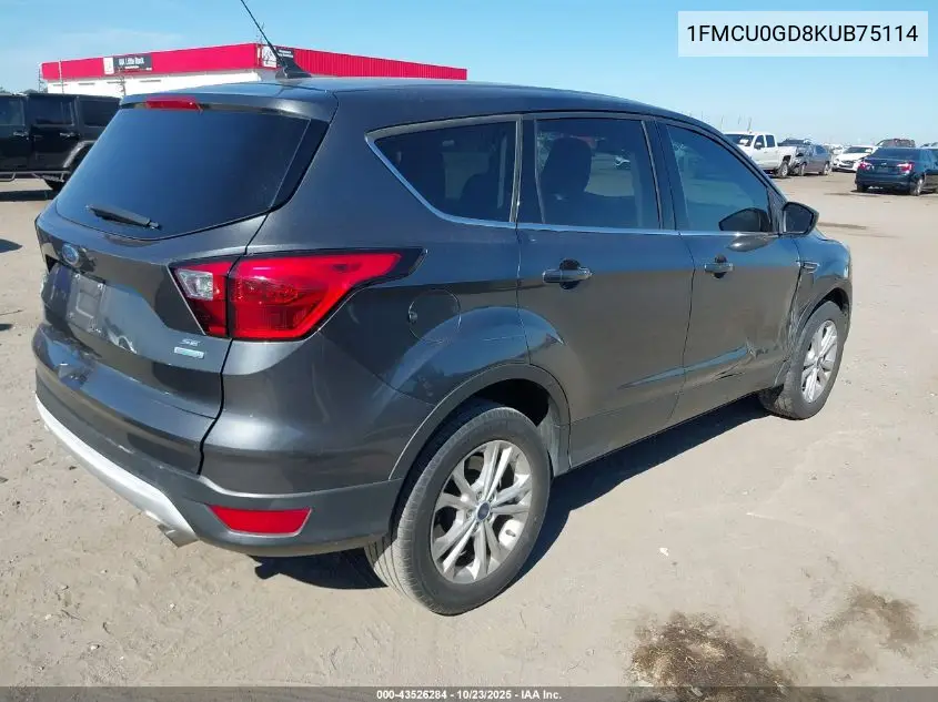 1FMCU0GD8KUB75114 2019 Ford Escape Se