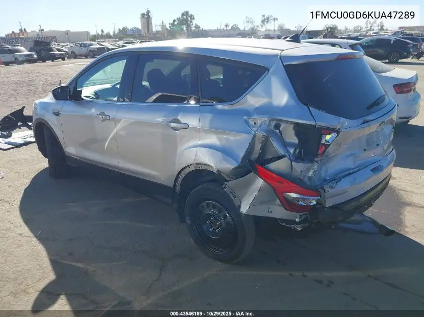 1FMCU0GD6KUA47289 2019 Ford Escape Se