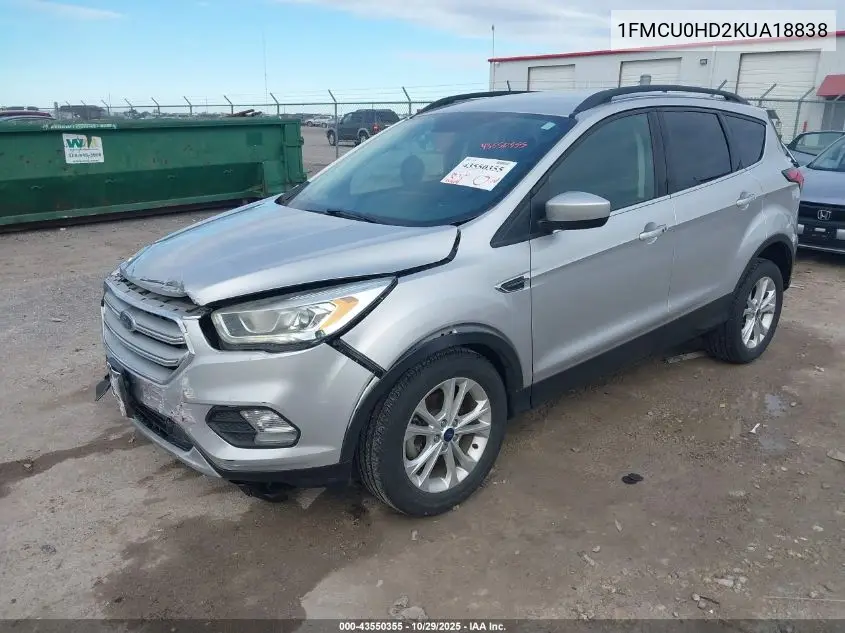 1FMCU0HD2KUA18838 2019 Ford Escape Sel