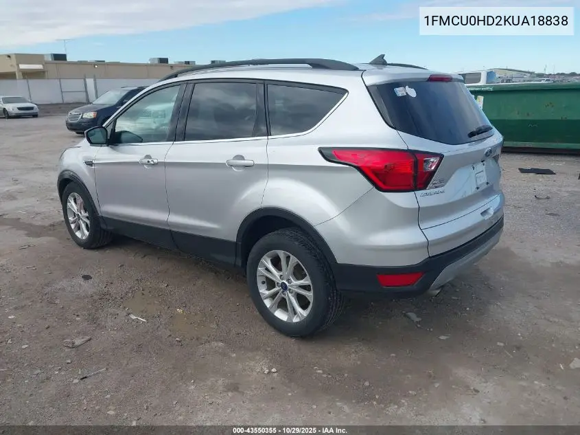 1FMCU0HD2KUA18838 2019 Ford Escape Sel