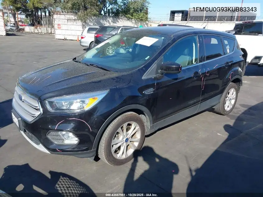 1FMCU0G93KUB83343 2019 Ford Escape Se
