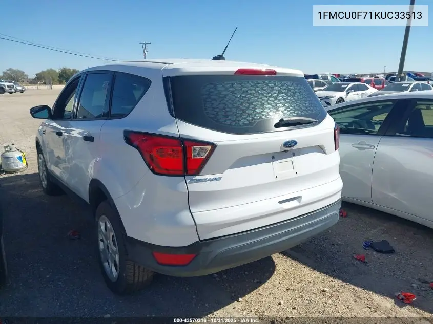 1FMCU0F71KUC33513 2019 Ford Escape S