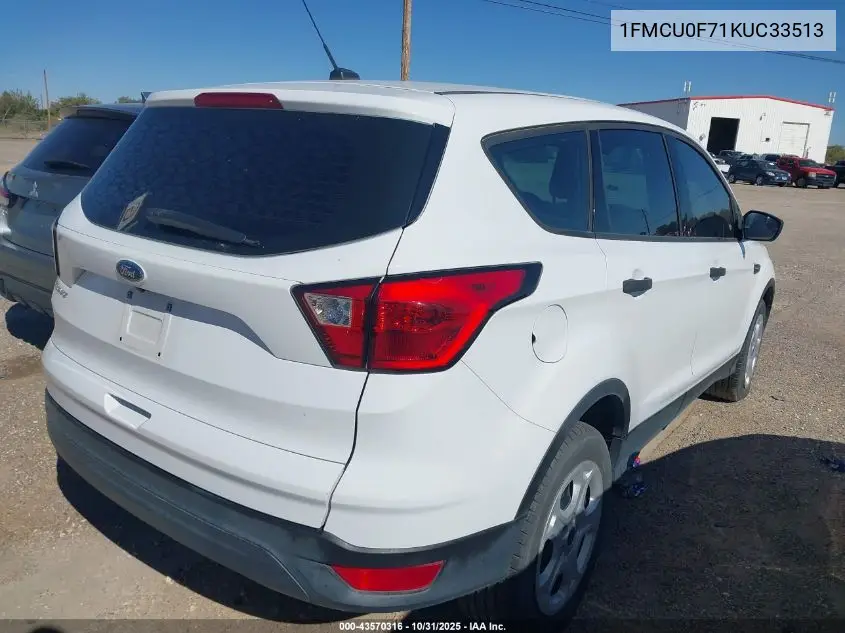 1FMCU0F71KUC33513 2019 Ford Escape S