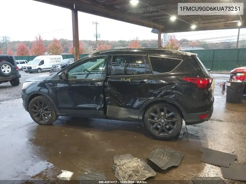 1FMCU9GD6KUA73251 2019 Ford Escape Se
